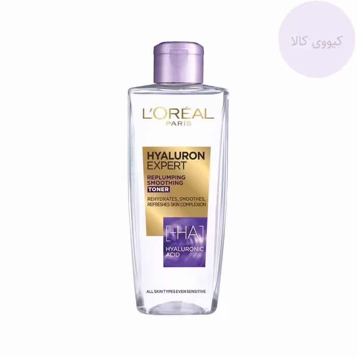 تونر آبرسان لورال l’oreal مدل هیالورون hyaluron replumping بنفش