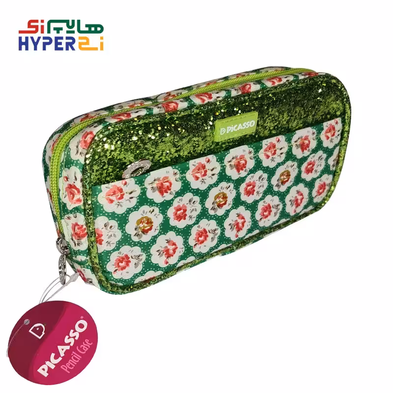 جامدادی پیکاسو G4 طرح گل درشت پولک دارPicasso