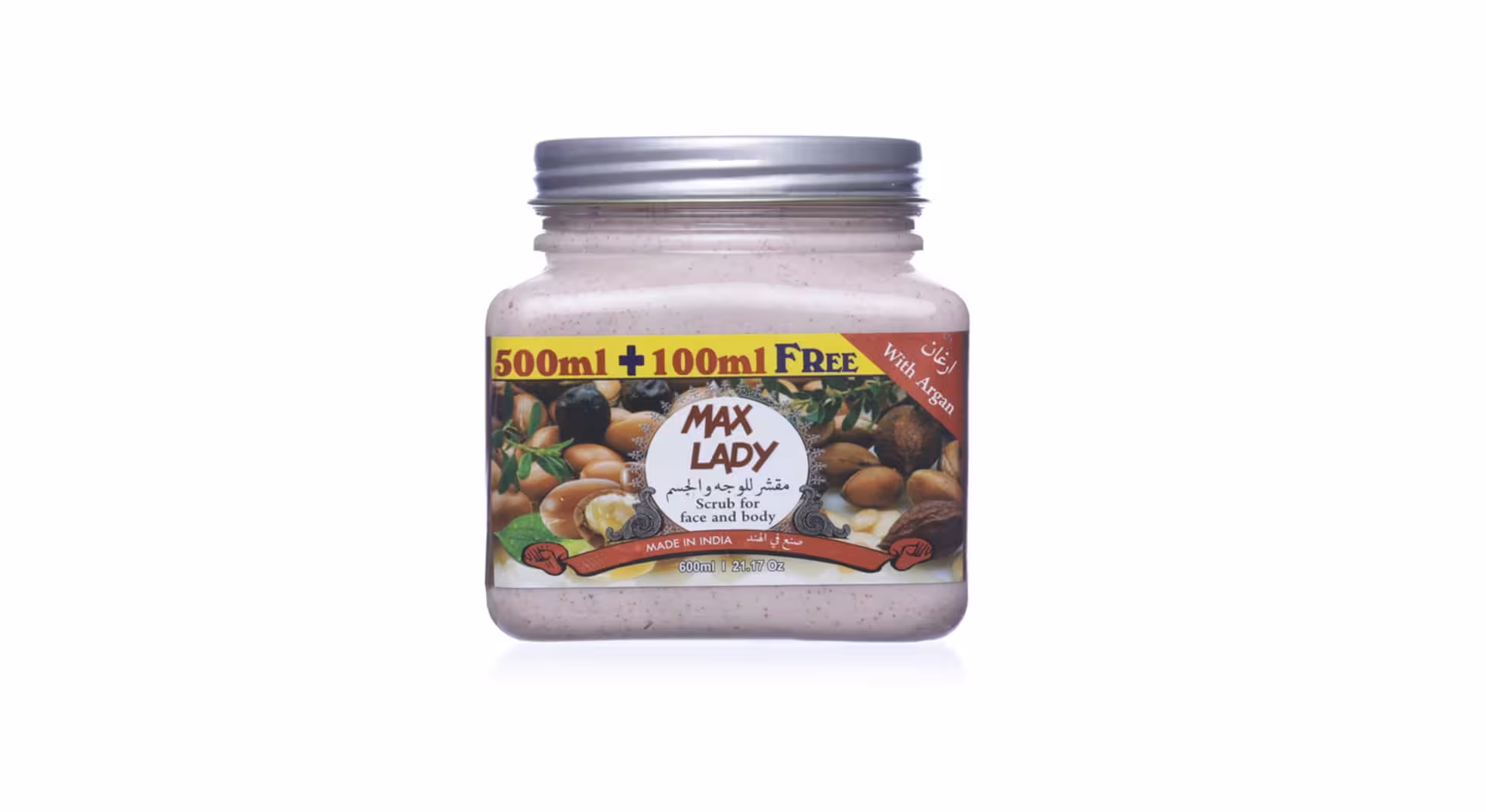 اسکراب شنی صورت و بدن آرگان مکس لیدی 600ml