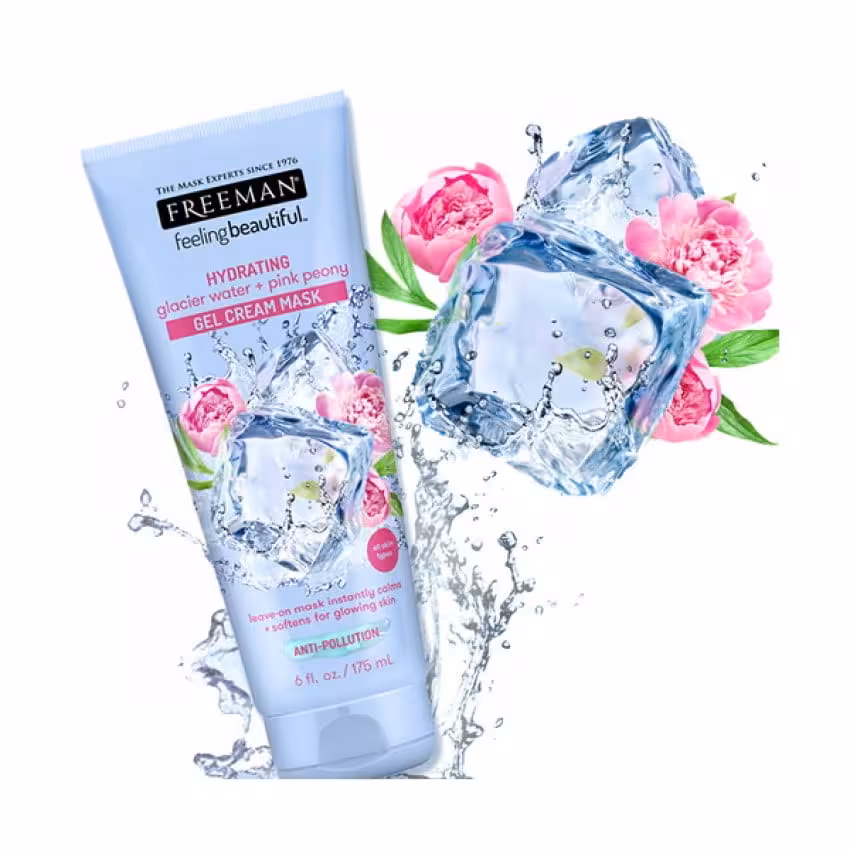 ماسک گل پائونی صورتی و یخچال های طبیعی فریمن