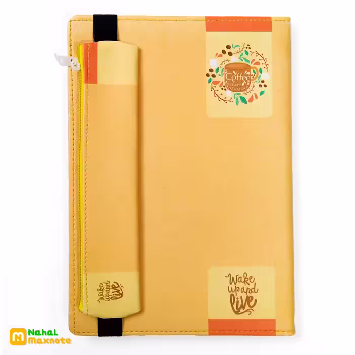 دفتر 100 برگ دوختی چرمی با جامدادی کد 9105.طرح 1