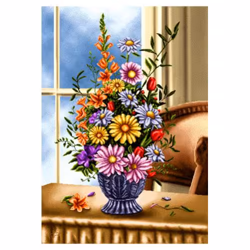 طرح گل وگلدان کد 25216