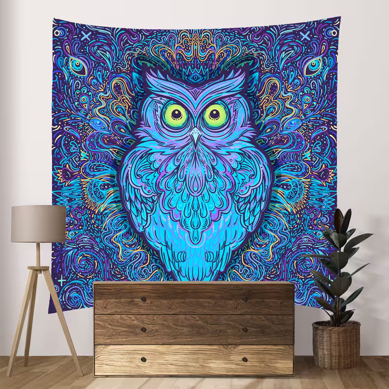 پوستر پارچه ای فیانی طرح بکدراپ OWL کد F19