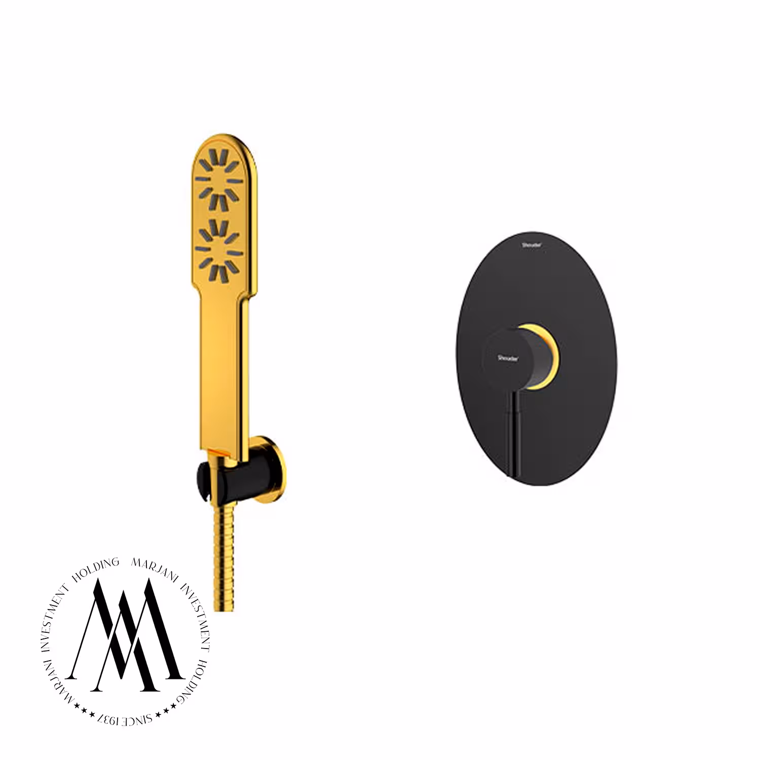 شیر حمام توکار شودر مدل روگن تیپ 2 (مشکی طلا)