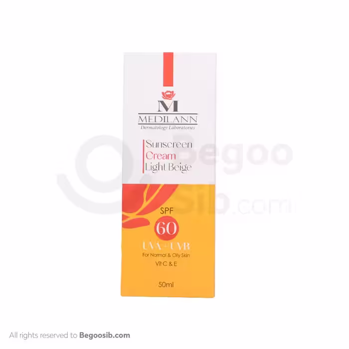 کرم ضد آفتاب رنگی بژ روشن پوست چرب و معمولی SPF60 مدیلن 50 میلی لیتری