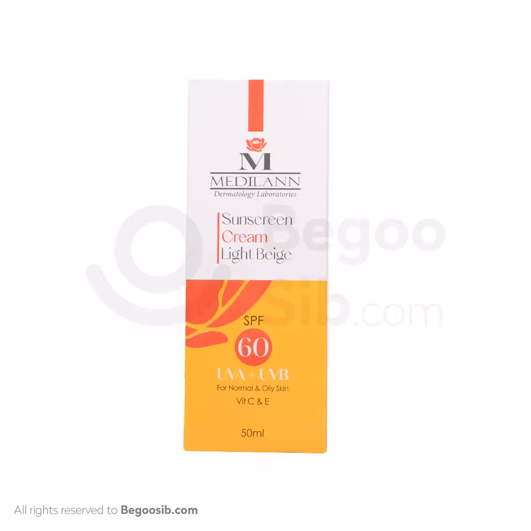 کرم ضد آفتاب رنگی بژ روشن پوست چرب و معمولی SPF60 مدیلن 50 میلی لیتری