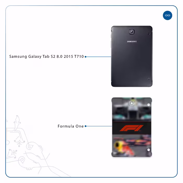برچسب پوششی ماهوت مدل Formula One مناسب برای تبلت سامسونگ Galaxy Tab S2 8.0 2015 T710