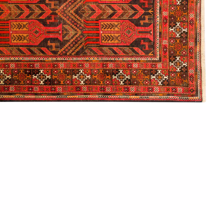 فرش دستبافت کناره طول سه متری مدل نقشه بلوچ  کد 34.2810