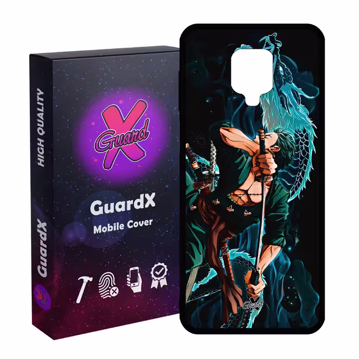 کاور گارد ایکس طرح Roronoa Zoro Anime مدل Glass10553 مناسب برای گوشی موبایل شیائومی Redmi Note9 Pro/Note 9 Pro Max/Redmi Note 9S/MI Poco M2 Pro