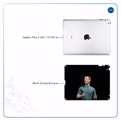 برچسب پوششی ماهوت مدل Mark Zuckerberg مناسب برای تبلت اپل iPad 2 2011 A1397