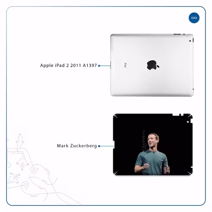 برچسب پوششی ماهوت مدل Mark Zuckerberg مناسب برای تبلت اپل iPad 2 2011 A1397