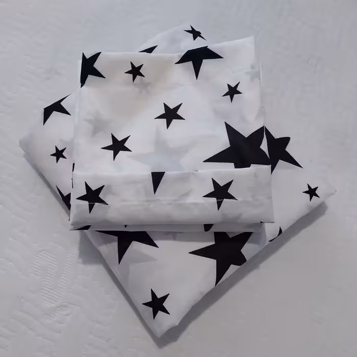 سرویس ملحفه مدل کشدوز niki03.25 طرح ستاره کد 90 یک نفره دو تکه