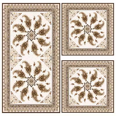 ست رومیزی  سه تکه مستطیل مربع طرح قلمکار کد 140078