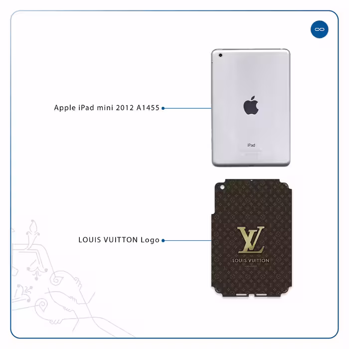برچسب پوششی ماهوت مدل LOUIS-VUITTON-Logo مناسب برای تبلت اپل iPad mini 2012 A1455