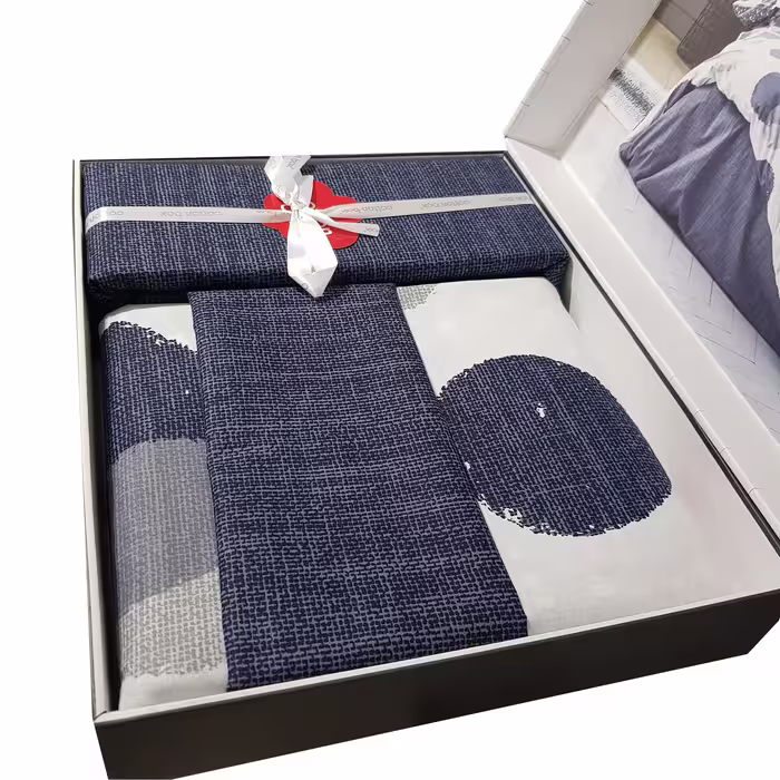 سرویس روتختی کاتن باکس مدل Modern Orva Indigo تک نفره 3 تکه