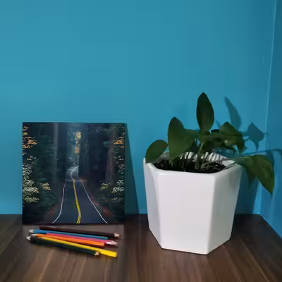 کاشی کارنیلا طرح جاده جنگلی مدل لوحی کد WKB722 