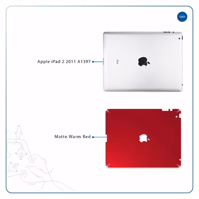 برچسب پوششی ماهوت مدل Matte-Warm-Red مناسب برای تبلت اپل iPad 2 2011 A1397