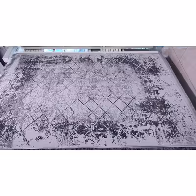 فرش ماشینی زمرد مشهد مدل NO011 زمینه طوسی