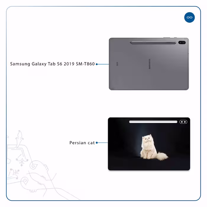برچسب پوششی ماهوت مدل Persian cat مناسب برای تبلت سامسونگ Galaxy Tab S6 2019 SM-T860