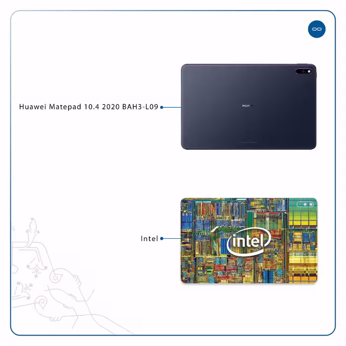 برچسب پوششی ماهوت مدل Intel Brand مناسب برای تبلت هوآوی Matepad 10.4 2020 BAH3-L09