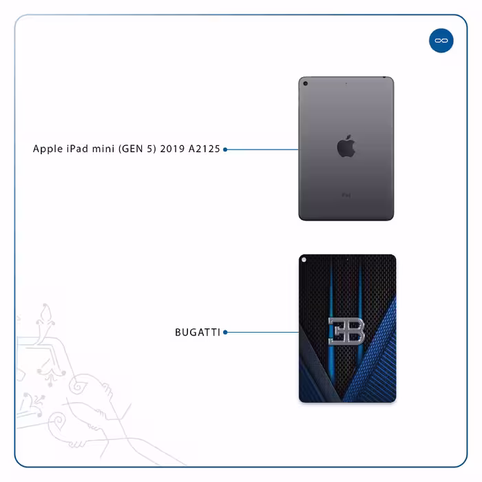 برچسب پوششی ماهوت مدل BUGATTI مناسب برای تبلت اپل iPad mini (GEN 5) 2019 A2125