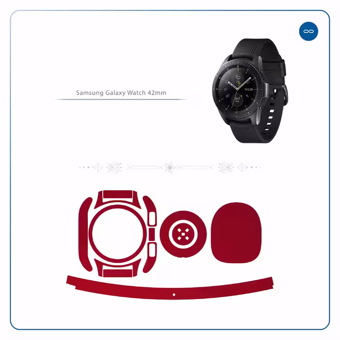 برچسب ماهوت طرح Matte-Warm-Red مناسب برای ساعت هوشمند سامسونگ Galaxy Watch 42mm