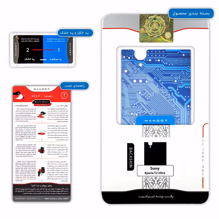 برچسب پوششی ماهوت مدل Blue Printed Circuit Board مناسب برای گوشی موبایل سونی Xperia T2 Ultra