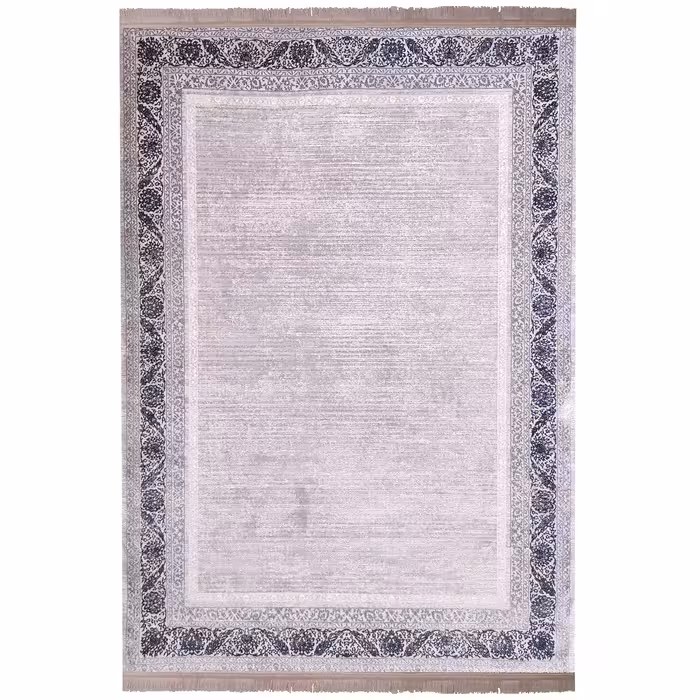 فرش ماشینی زمرد مشهد مدل NO010 زمینه سیلور