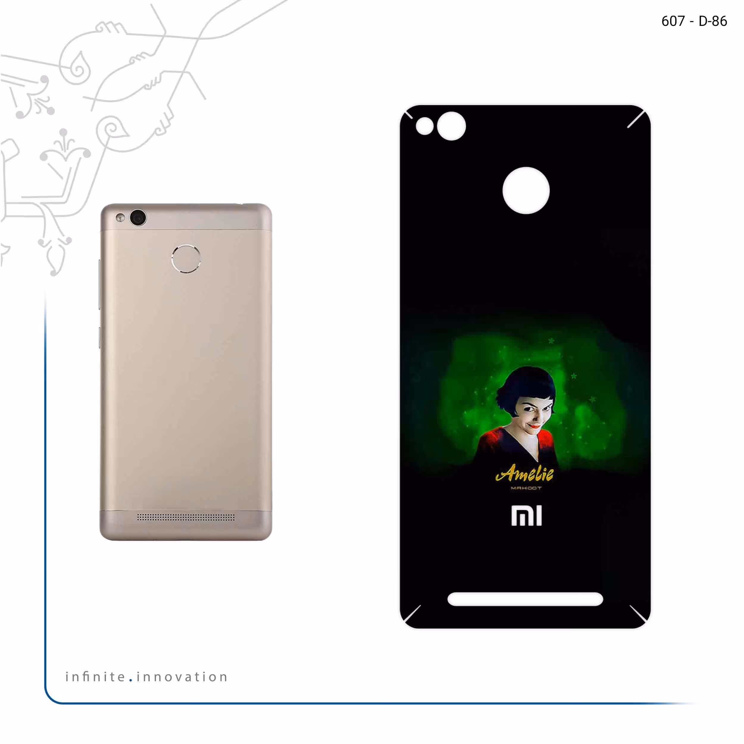 برچسب پوششی ماهوت مدل Le Fabuleux Destin dAmelie Poulain مناسب برای گوشی موبایل شیائومی Redmi 3 Pro