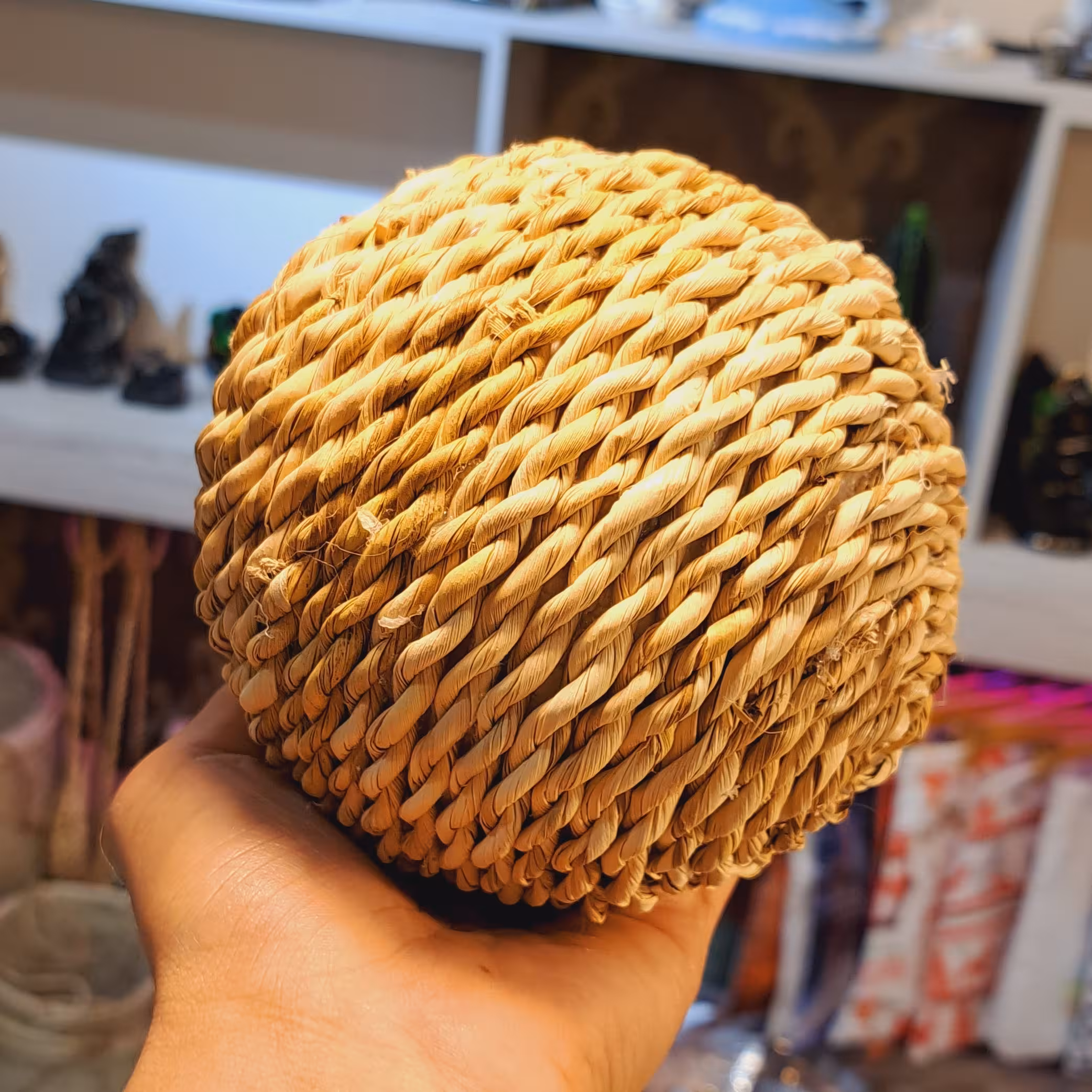 گوی حصیری سایز15 توپ حصیری  گوی ارامش  توپ چوبی گوی چوبی مهره چوبی اویز توپ دکوری چوبی گوی دکوری سلما گالری