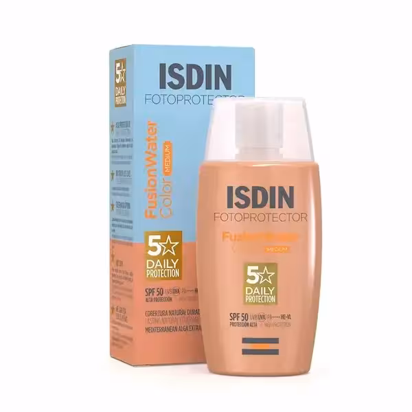 ضد آفتاب ایزدین Isdin فیوژن واتر رنگی مدل مدیوم Medium