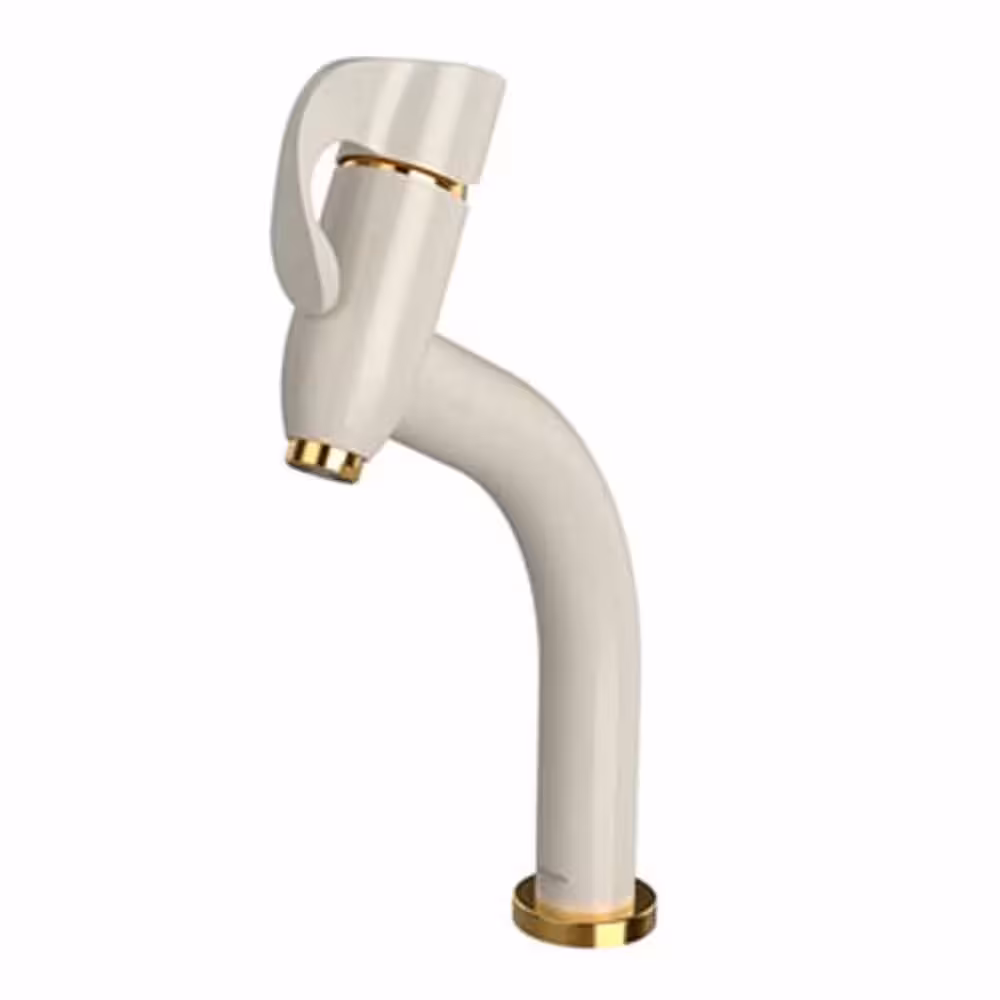 شیر روشویی پایه بلند شودر طرح دانته شیری طلا