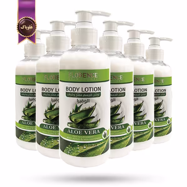 6 عدد لوسیون بدن فلورانس Florence مدل آلوئه ورا Aloe vera حجم 300 میلی لیتر  (اورجینال)