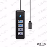 هاب 4 پورت USB-C اوریکو مدل PW4U-C3-18-BK