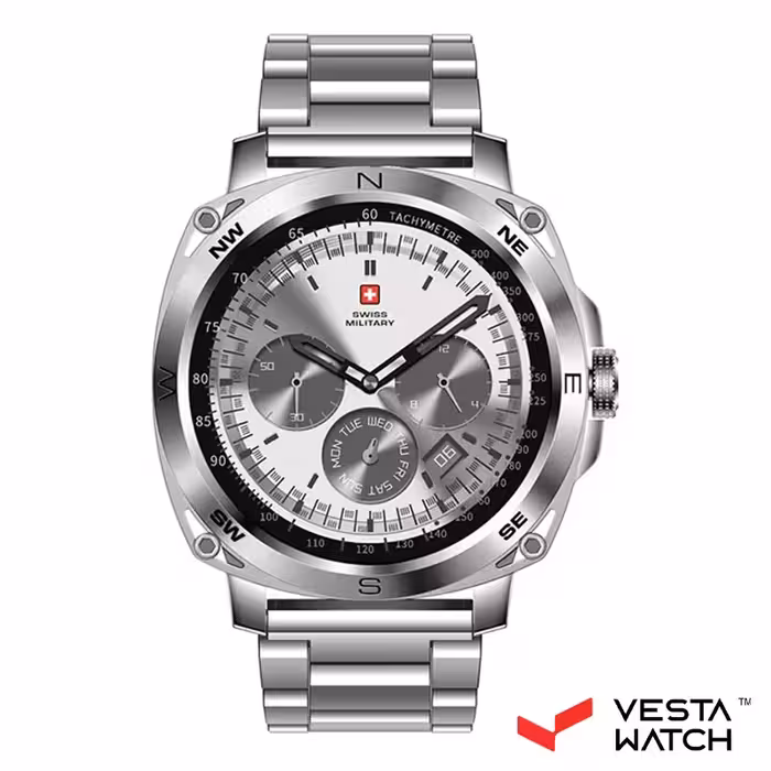 ساعت مچی هوشمند سوئیس میلیتاری SWISS MILITARY مدل DOM4-SILF-SILSISTLS