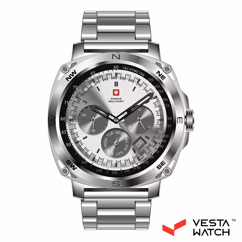 ساعت مچی هوشمند سوئیس میلیتاری SWISS MILITARY مدل DOM4-SILF-SILSISTLS