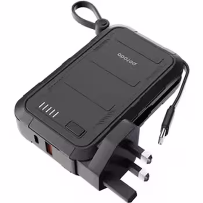 ارسال فوری  پاوربانک و آداپتور پرودو مدل Porodo 10000mAh Wall Charger Power Bank