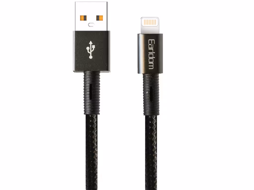 کابل شارژ سریع یو اس بی به لایتنینگ 2.4 آمپر یک متری ارلدام Earldom EC-127i Cable Lightning 2.4A 1.0m