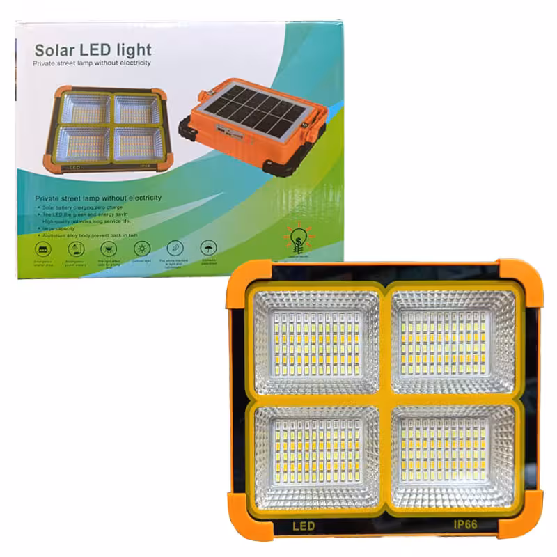 چراغ پروژکتور شارژی پنل خورشیدی 100وات Solar LED light