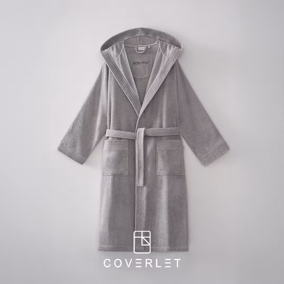 حوله تن‌پوش مردانه طوسی 100٪ پنبه ارگانیک مدل Ecosoft