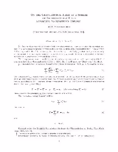 خرید و دانلود نسخه کامل کتاب On the Gravitational Field of a Sphere of Incompressible Fluid according to Einstein’s Theory
