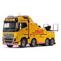 اسباب بازی کامیون کنترلی یدک کش مدل Volvo FH16، از برند Tamiya RC