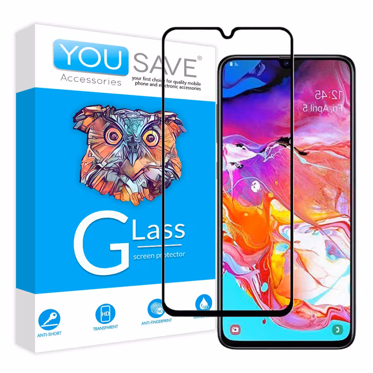 گلس تمام صفحه یوسیو مناسب برای گوشی سامسونگ Galaxy A70