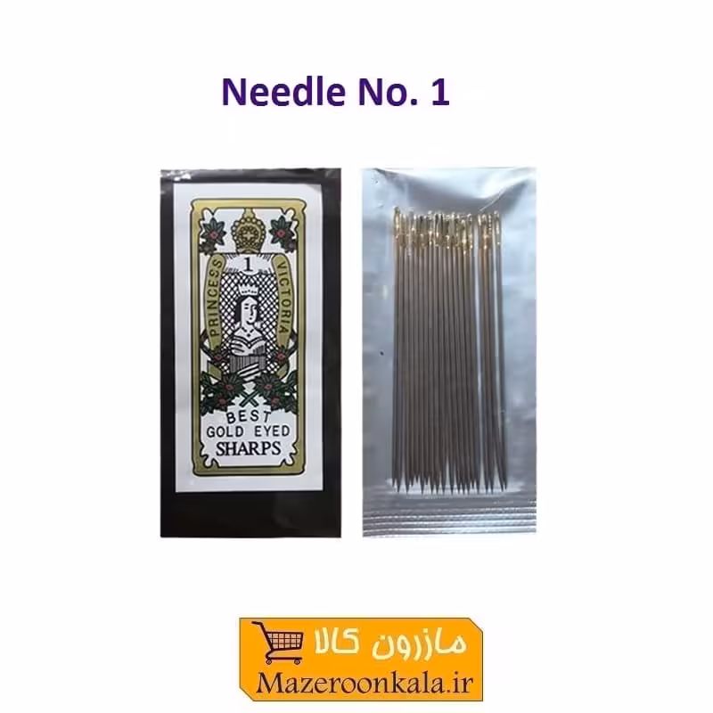 سوزن دستی دختر نشان سر طلایی سایز 1 ورق 20 عددی HKH-028