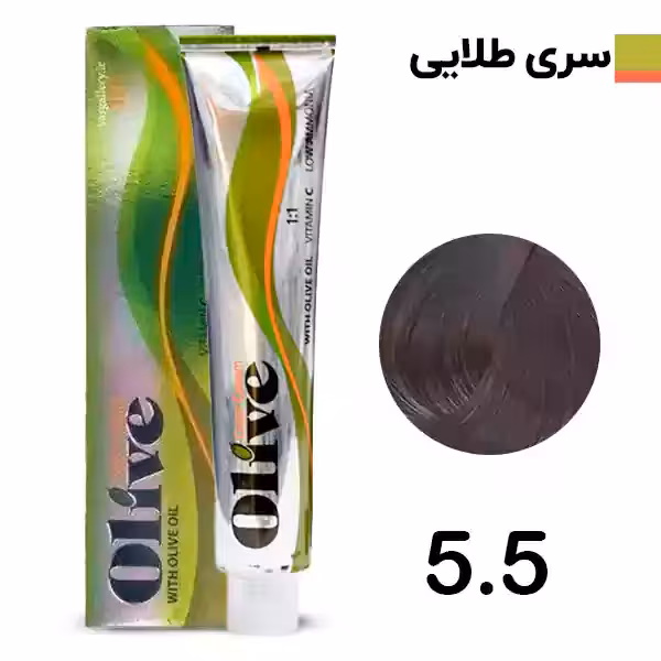رنگ مو الیو قهوه ای طلایی روشن olive شماره 5.5