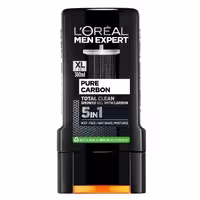 ژل دوش آقایان لورال مدل Total Clean با عصاره کربن و حجم 400 میلی لیتر