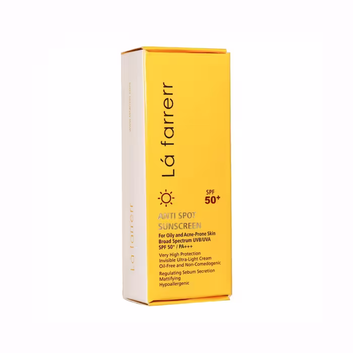 کرم ضد آفتاب و ضد لک بی رنگ پوست چرب spf50 لافارر