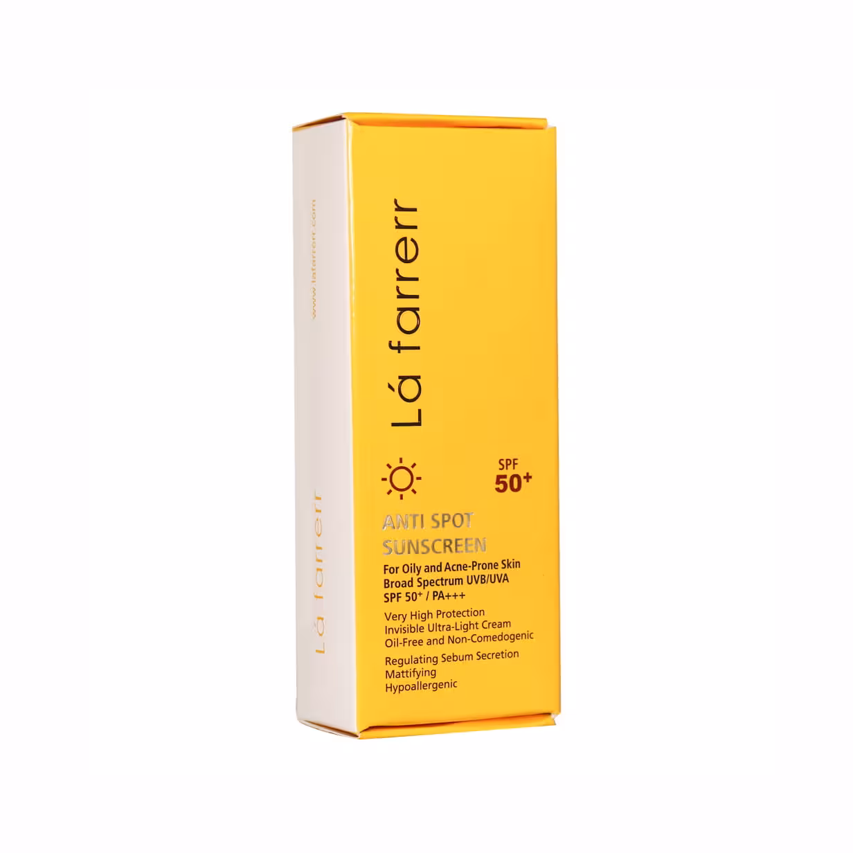 کرم ضد آفتاب و ضد لک بی رنگ پوست چرب spf50 لافارر