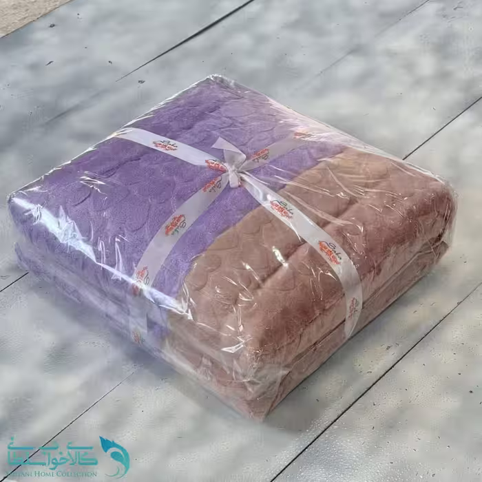 پتو دورو طرح بنفش قهوه ای کد P233