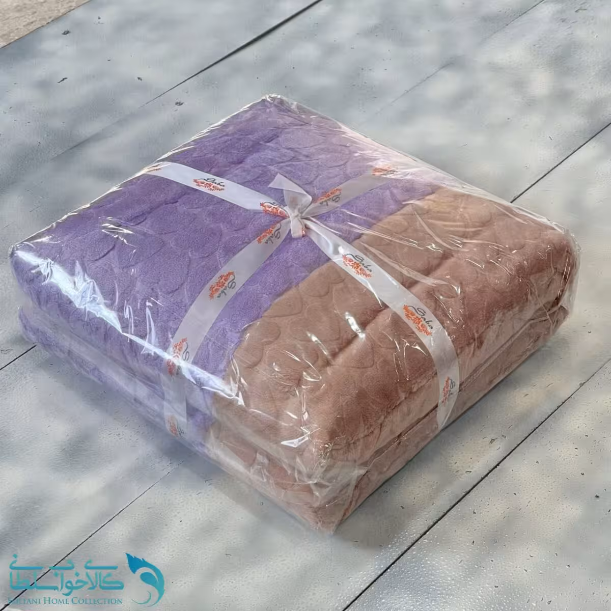 پتو دورو طرح بنفش قهوه ای کد P233